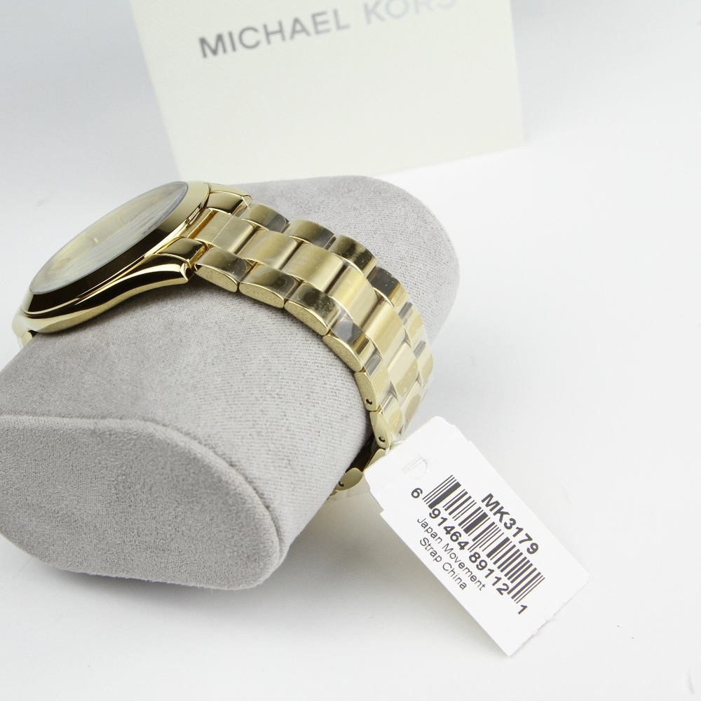 NWT Authentic Michael Kors Gold Runway Watch - Picture 3 of 5